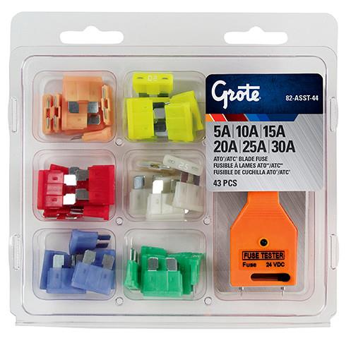 Grote 82-ASST-44 ATC Blade Style Standard Fuses - 42 Piece Assortment with Tester
