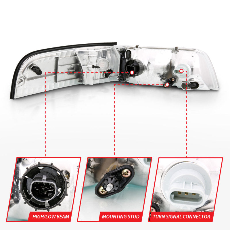 Load image into Gallery viewer, Anzo 121556 ANZ Crystal Headlights
