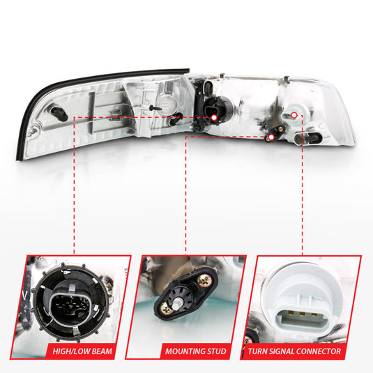 Anzo 121556 ANZ Crystal Headlights
