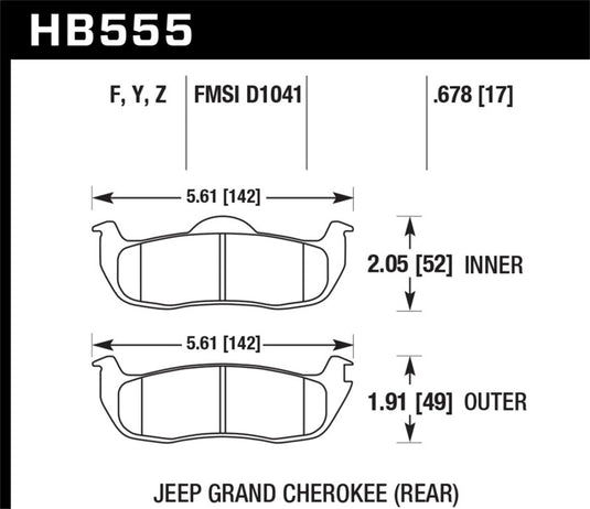 Hawk Performance HB555Y.678 HAWK LTS Brake Pads