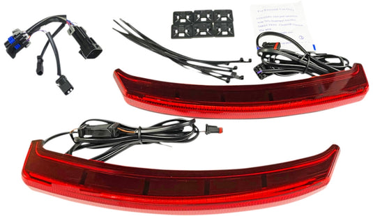 Custom Dynamics CD-INDBAG-SWN-R Low-Profile Bagz for Indian - Red Lens