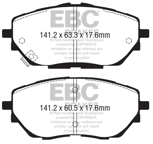 Ebc DP42368R EBC Yellowstuff Brake Pad Sets