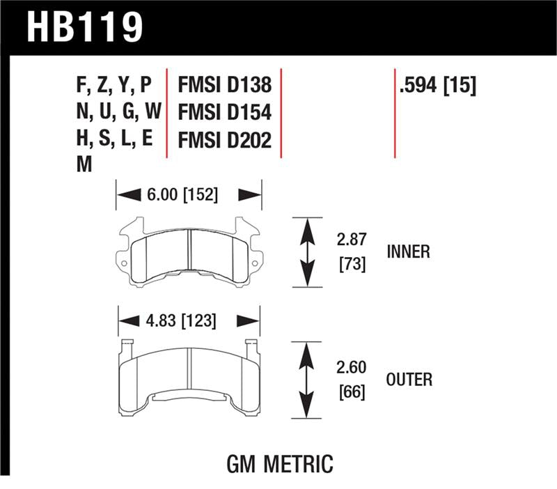 Load image into Gallery viewer, Hawk Performance HB119B.594 HAWK HPS 5.0 Brake Pad Sets
