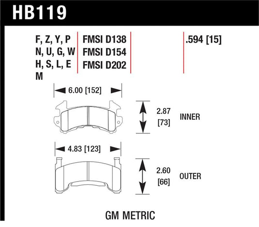 Hawk Performance HB119B.594 HAWK HPS 5.0 Brake Pad Sets