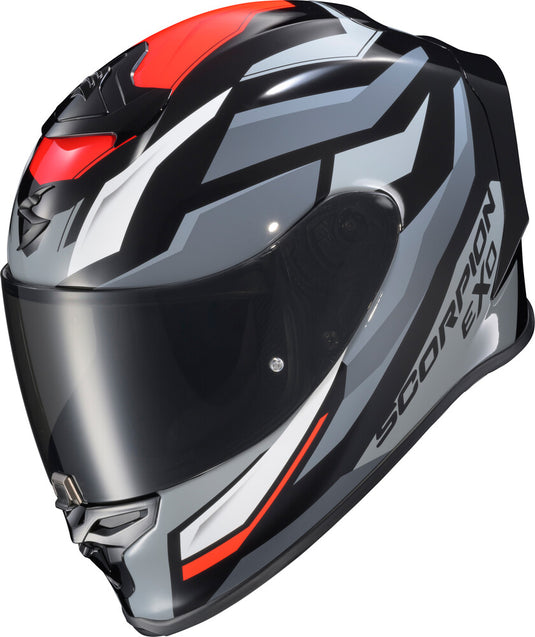 Scorpion Exo-R1 Air Raven Helmet (Large, Black/Red/Gray)