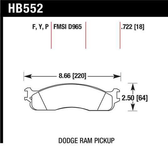 Hawk Performance HB552P.722 HAWK Super Duty Brake Pad Sets