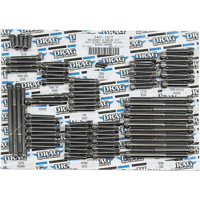 Drag Specialties 2401-1017 M-Eight Engine Bolt Set - Knurled