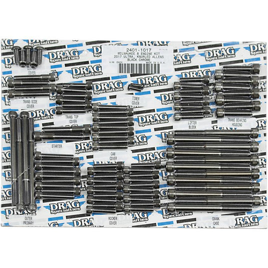 Drag Specialties 2401-1017 M-Eight Engine Bolt Set - Knurled