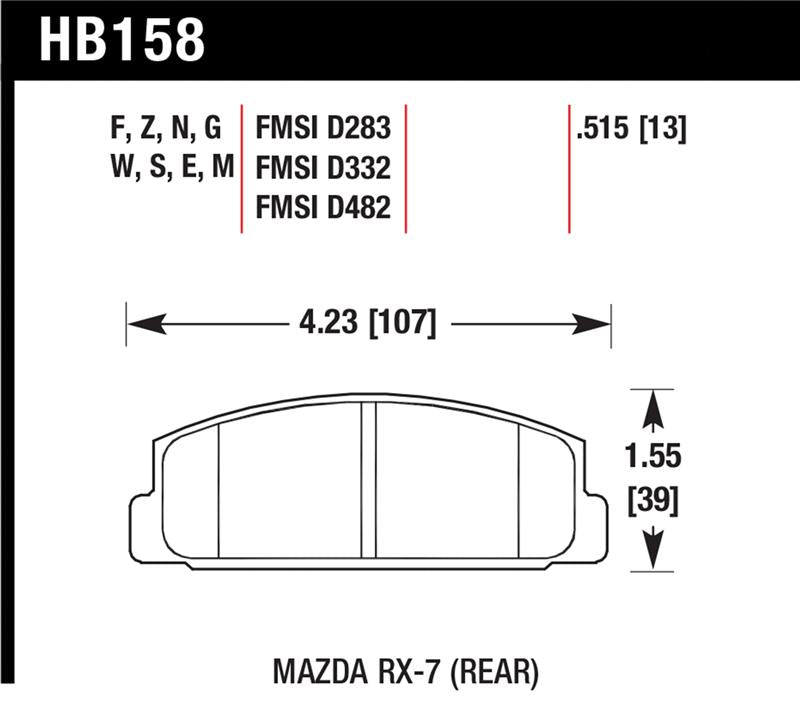 Load image into Gallery viewer, Hawk Performance HB158N.515 HAWK HP+ Brake Pad Sets
