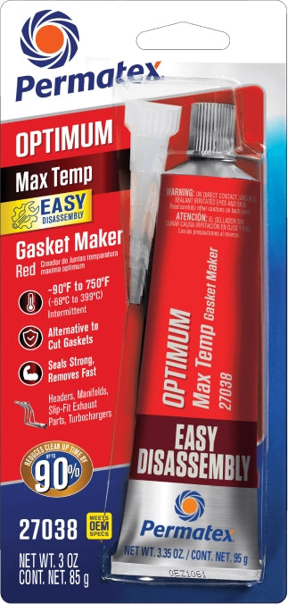 Permatex 27038 Optimum Red Max-Temp RTV Silicone