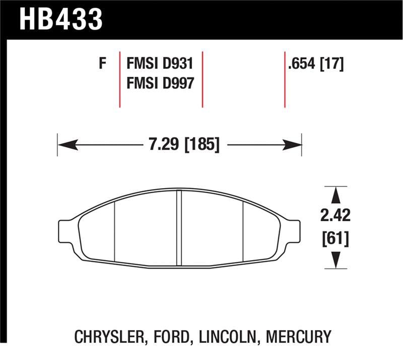 Load image into Gallery viewer, Hawk Performance HB433F.654 HAWK HPS Brake Pad Sets

