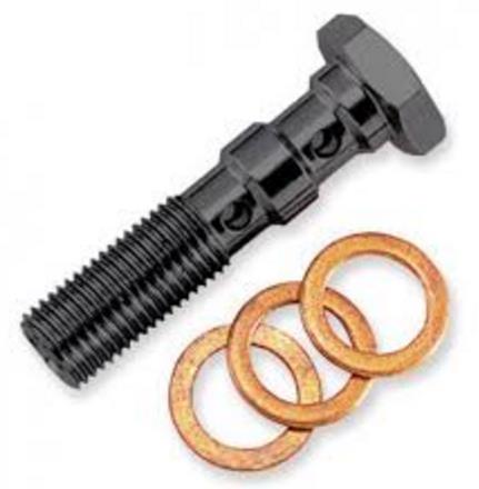 Goodridge P773-03BK Ebony 3/8in.-24 Double Banjo Bolt