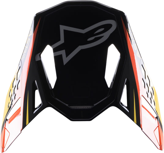Alpinestars Visor for S-M10 Carbon Meta2 Helmets - Black/Yellow/Orange Glossy