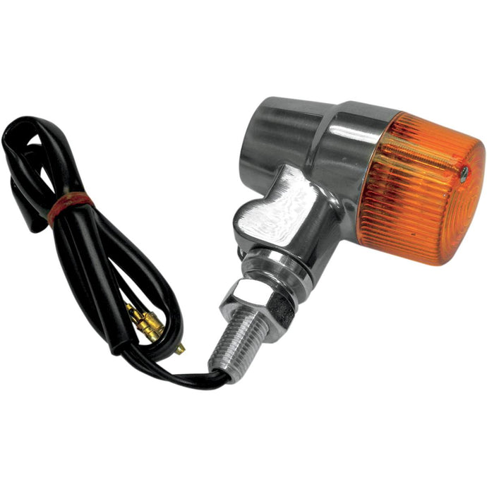 K&S Technologies 25-8602 Polished Aluminum Marker Lights - Round #3 with Amber Lens - Single Filament