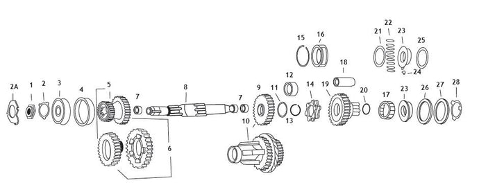 Andrews 208700 Mainshaft for 4-Speed Big Twin (8)
