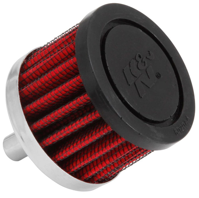 K&N Engineering 62-1000 Steel Base Crankcase Vent Filter - 3/8in. Vent - Rubber End Cap