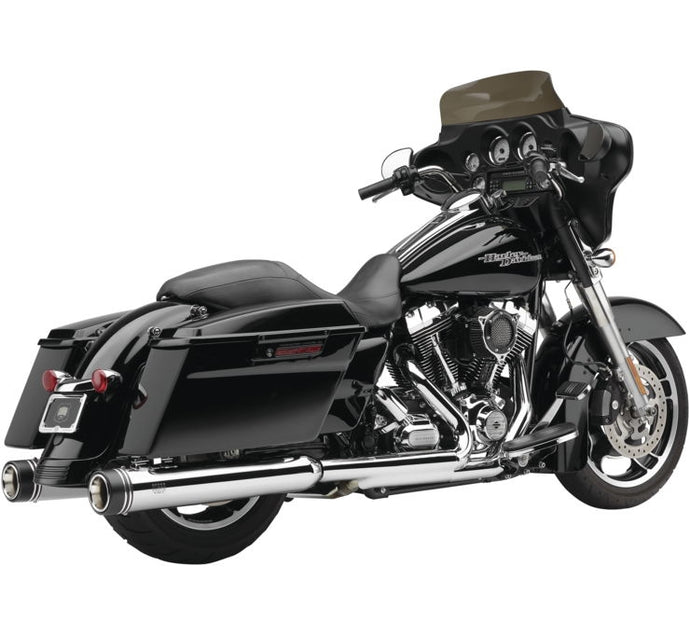 Cobra 6290 Gen 2 Neighbor Haters Slip-On Mufflers with Dual Cut - Chrome with/Black Tip Tip - 4.5in.