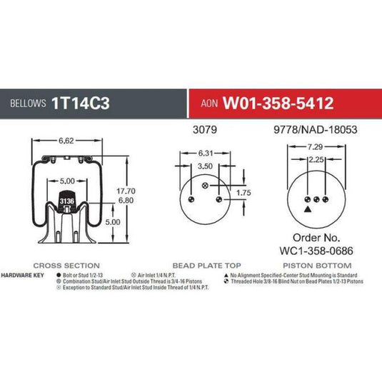 Firestone 5412 FIR Replacement Air Springs