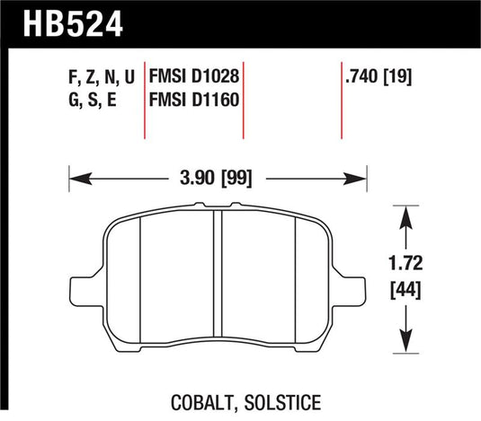 Hawk Performance HB524F.740 HAWK HPS Brake Pad Sets