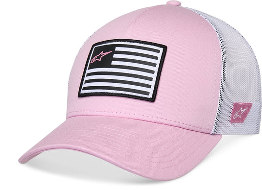 Alpinestars Flag Snapback Hat (One Size Fits Most, Pink/White)