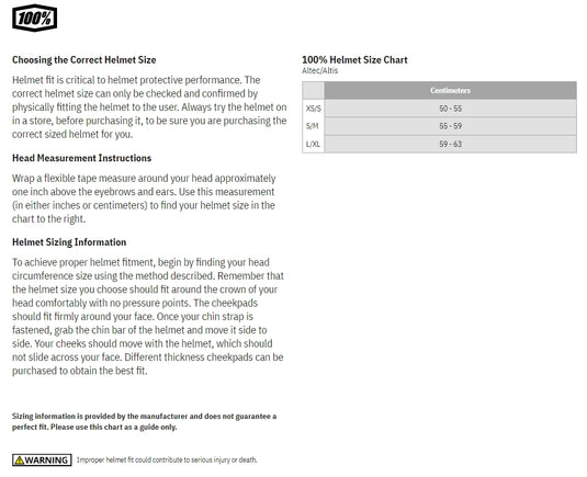 100% Altis Bicycle Helmet