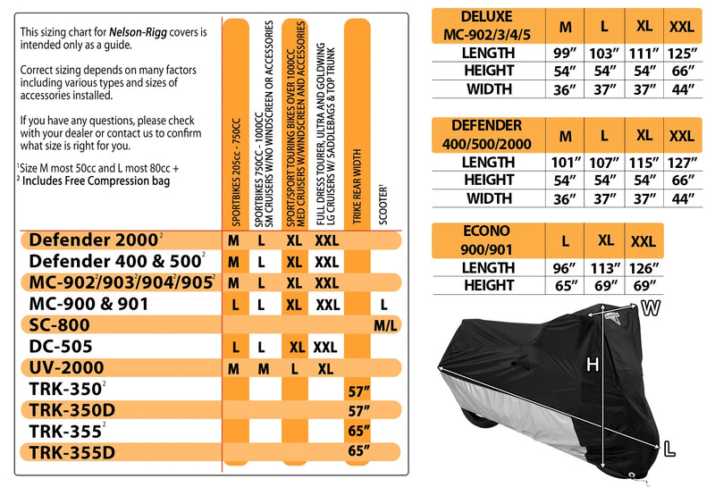 Load image into Gallery viewer, Nelson-Rigg MC-904-03-LG MC-904 Defender Deluxe Motorcycle Cover - Black/Silver - Large
