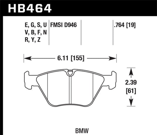 Hawk Performance HB464G.764 HAWK DTC-60 Brake Pad Sets