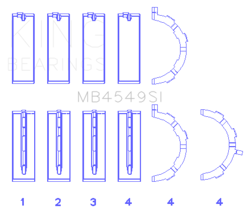 Load image into Gallery viewer, King Engine Bearings MB4549SI KING Main Bearings
