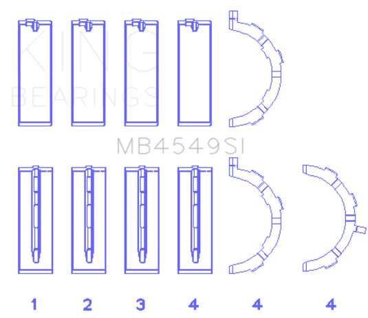 King Engine Bearings MB4549SI KING Main Bearings