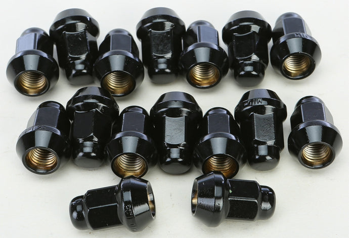 Awc ALUGB-14BX 10mm x 1.25 600 Tapered Black Lug Nut 14mm Head - 16 pack