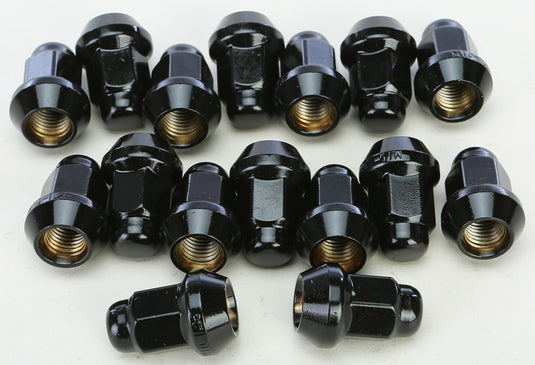 Awc ALUGB-14BX 10mm x 1.25 600 Tapered Black Lug Nut 14mm Head - 16 pack
