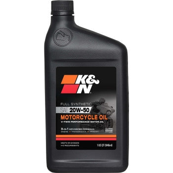 K&N Engineering 108063 Full Synthetic 20W-50 Motorcycle Oil