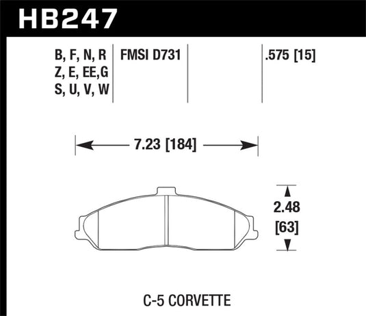 Hawk Performance HB247Z.575 HAWK Ceramic Brake Pad Sets