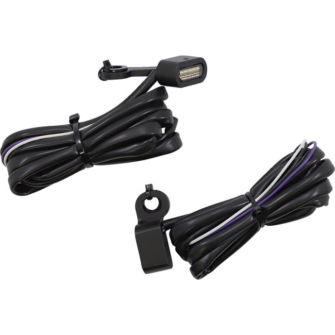 Drag Specialties 2040-2788 LED Handlebar Marker Lights - Matte Black - Clear Lens