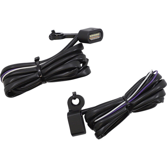 Drag Specialties 2040-2788 LED Handlebar Marker Lights - Matte Black - Clear Lens