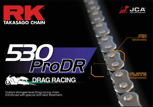 Rk 530PRODR-150 530 Pro DR Drag Racing Chain - 150 Links