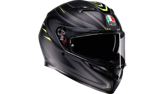 Agv K3 Syth Helmet (XX-Large, Matte Black/Yellow Fluo)