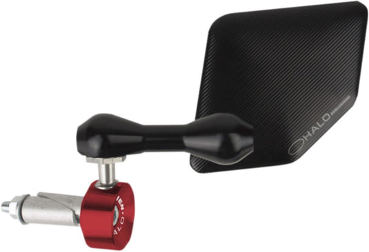 Driven Racing DHBMR-RD Halo Right Side Bar End Mirror - Stainless Steel - Red