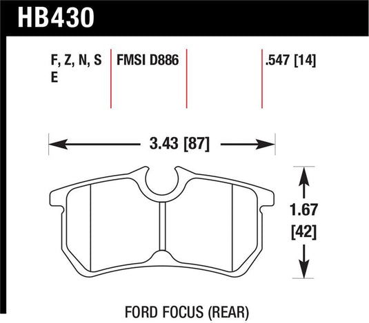 Hawk Performance HB430F.547 HAWK HPS Brake Pad Sets