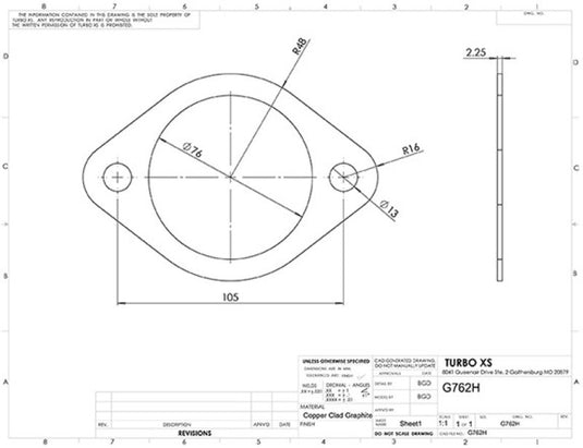 Turbo Xs G762H TXS Exhaust Gaskets