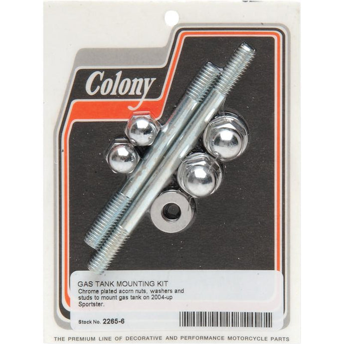Colony 2265-6 Gas Tank Mounting Hardware Kit - Acorn Nut-Style with Stud