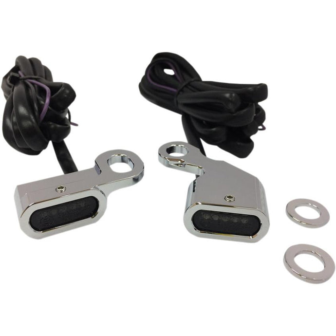 Drag Specialties 2040-2133 LED Handlebar Marker Lights - Chrome/Smoke Lens