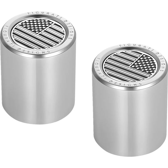 Figurati Designs FD26-DC-2730-SS Docking Hardware Cover - Stainless Steel with American Flag Skull