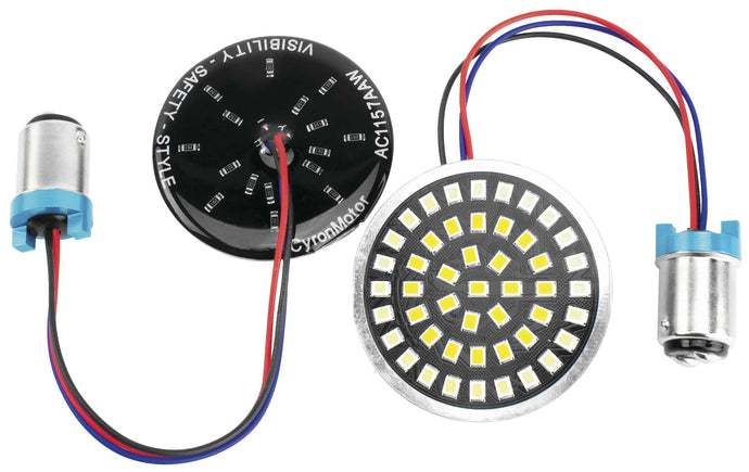 Cyron Lighting AC1157AAW Wide View LED Turn Signal Inserts - White Halo/Amber