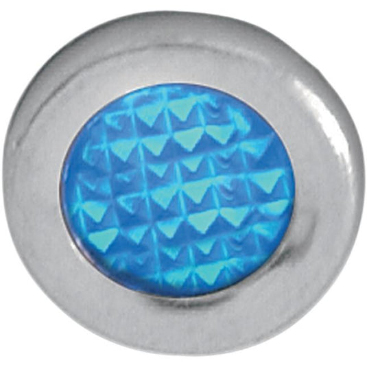 Drag Specialties 2212-0109 Snap-In Indicator Light - Blue Indicator - Stainless Bezel