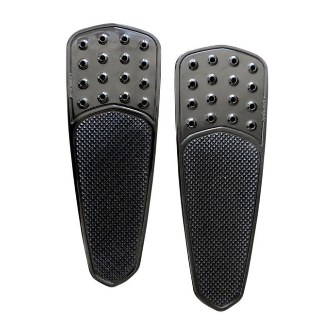 Accutronix FBF01-KDTB Knurled Drilled Teardrop Front Floorboards - Black