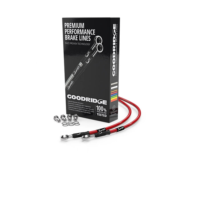 Goodridge HD0032-2RC-CL GR Powersports SS Rear Brake Line Kit - Stainless Steel - Clear