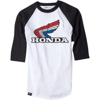 Factory Effex Honda Baseball T-Shirt Vintage White/Black White