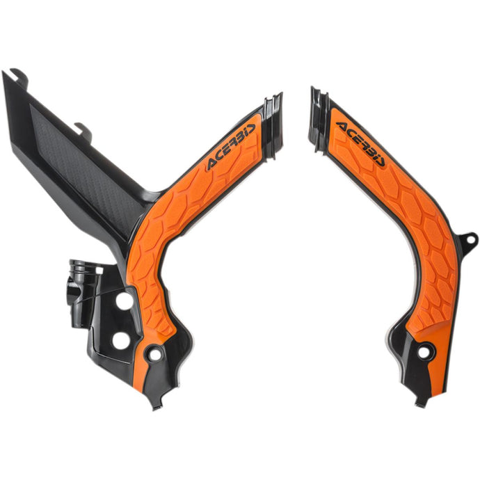 Acerbis 2733445229 X-Grip Frame Guards - Black/Orange 16