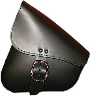 Willie & Max 59904-00 Leather Swingarm Bag - Black with Chrome Buckle
